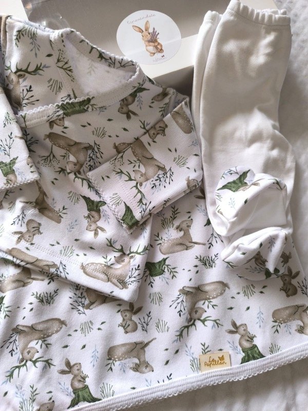 Producto - Ajuar 3 piezas ciervos verde
