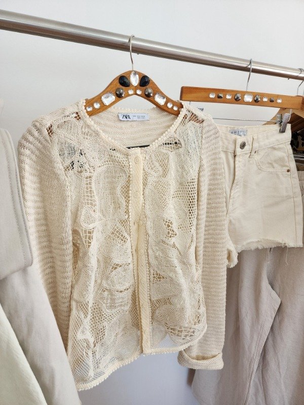 Producto - Cardigan tejido con encaje ZARA