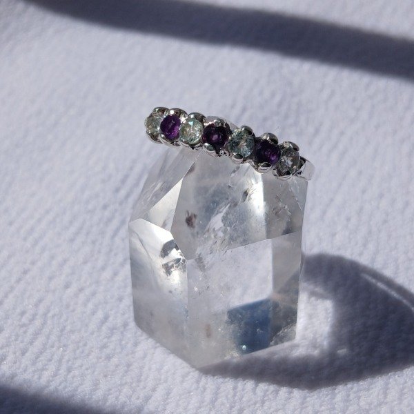 Producto - Anillo plata 925 Amatista y Topacio claro n19,5 - 5