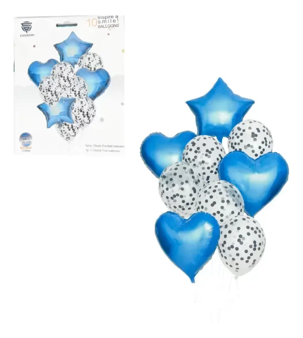 Producto - Set de globos corazon/estrella 10pcs - 1
