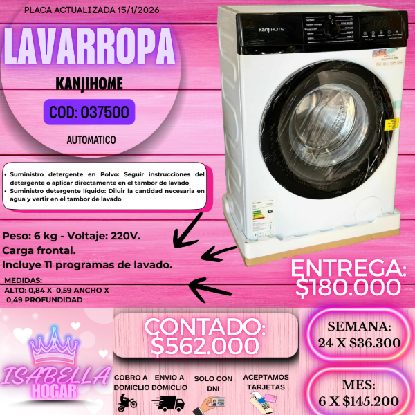 Producto - LAVARROPA AUTOMATICO KANJIHOME COD:037000
