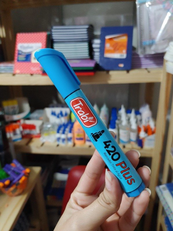 Producto - Marcador Trabi 420 Al Agua  Punta Redonda Celeste