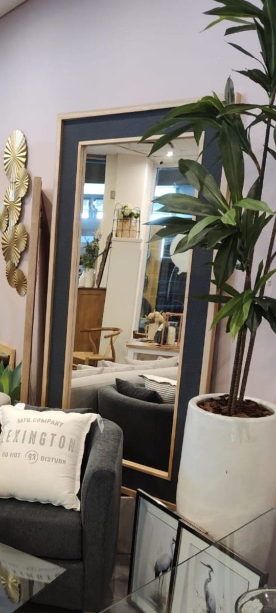 Producto - Espejo XXL  Madera combinado con simil ratan 1.85x1.15mts