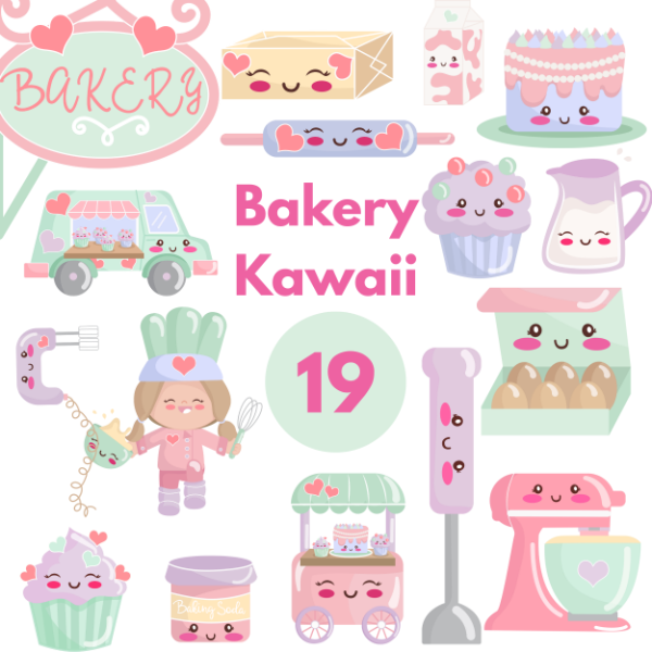 Producto - Bakery Kawaii Clipart - Imagenes PNG - KA01