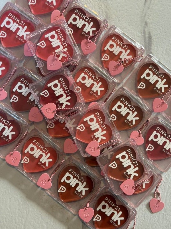 Producto - RUBOR EN CREMA HEART CON COLGANTE - PINK 21 - CAJA DE 24 UNIDADES