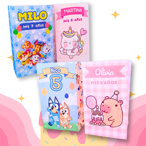 Producto - Pack de 15 bolsitas golosinera para cumpleaños.