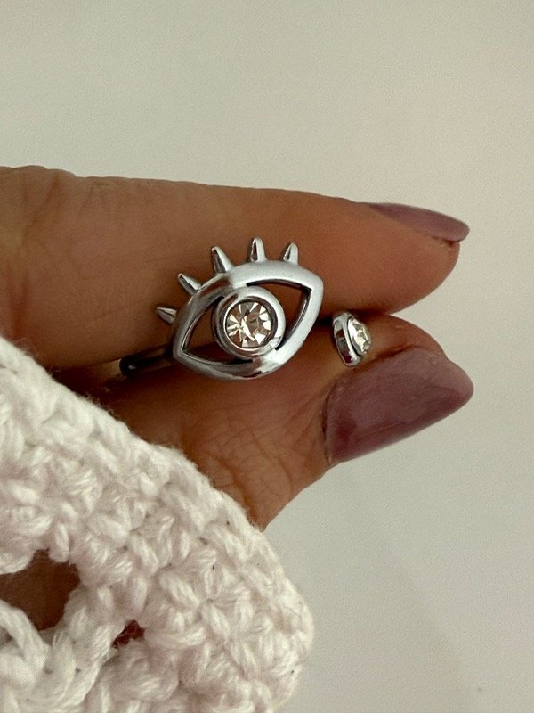Producto - N480 Anillo ojito con cubik acero quirúrgico