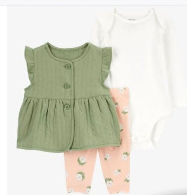 Producto - Carter's. Set chaleco verde algodón doble