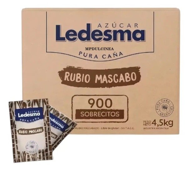 Producto - Azucar Rubio Mascabo caja x900 sobres de 5 grs.