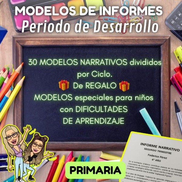Producto - PACK. MODELOS DE INFORME PERIODO DE DESARROLLO. PRIMARIA
