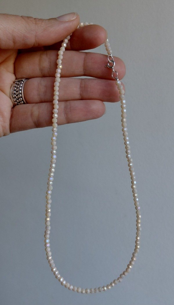 Producto - Collar de Plata 40cm con Cristales - 3