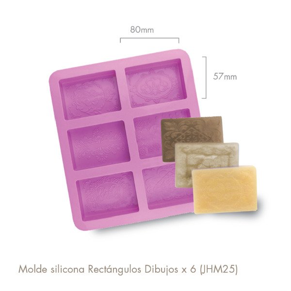 Producto - Molde silicona Rectangulares Dibujos 6 (JHM-25)