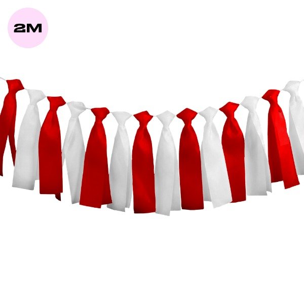 Producto - Guirnalda Flecos Rojo y blanco River Plate 2 mts Friselina