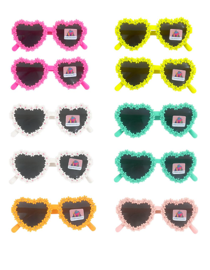 Producto - ANTEOJOS PARA NIÑOS CORAZON CON FLORES (consultar colores disponibles)
