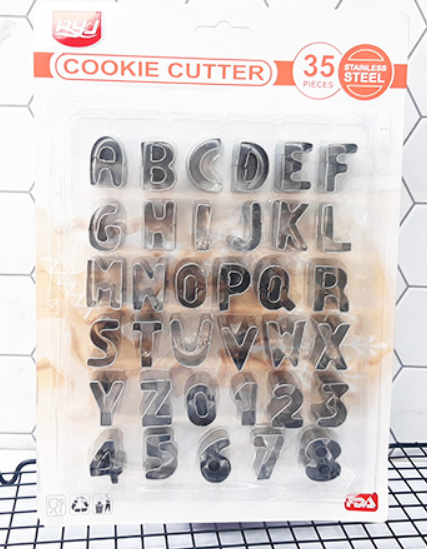 Producto - Set cortantes abecedario y numeros de acero (A)