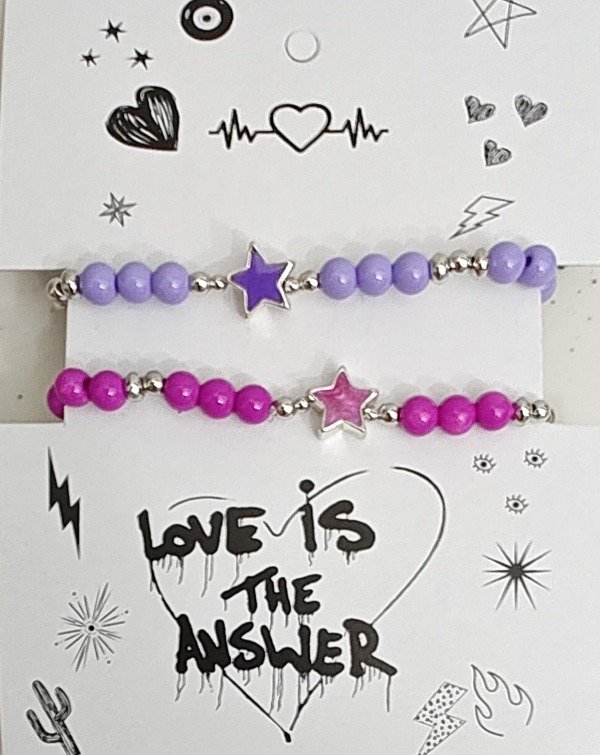 Producto - Pulseras para compartir piedras con dijes estrellas infladas
