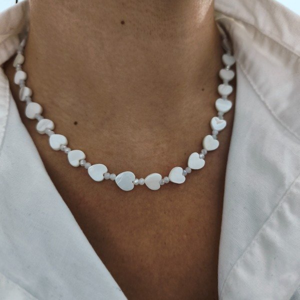 Producto - Chocker corazón nácar (#429)