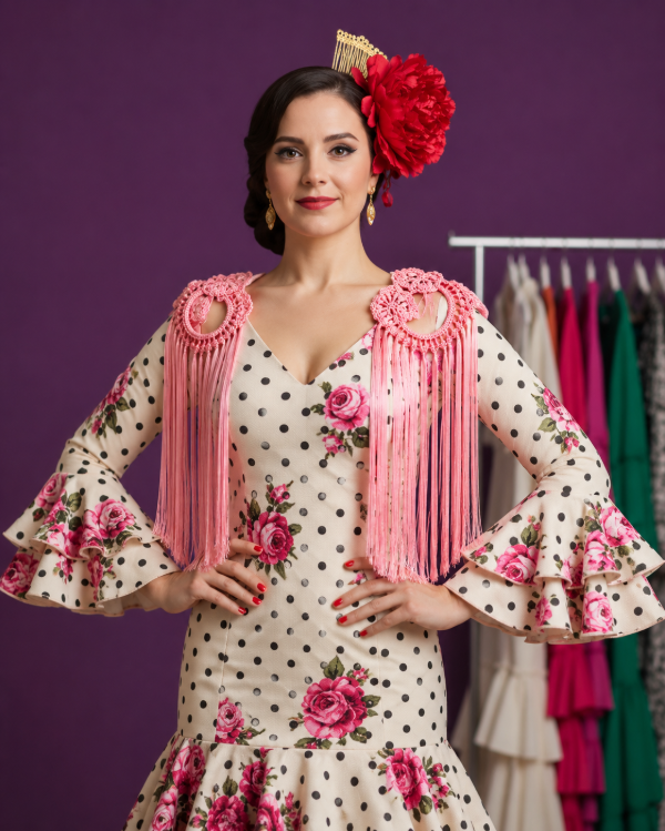 Producto - Hombreras Tejidas con Flecos de Seda Rosa