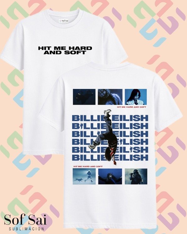 Remera Billie blanca collage