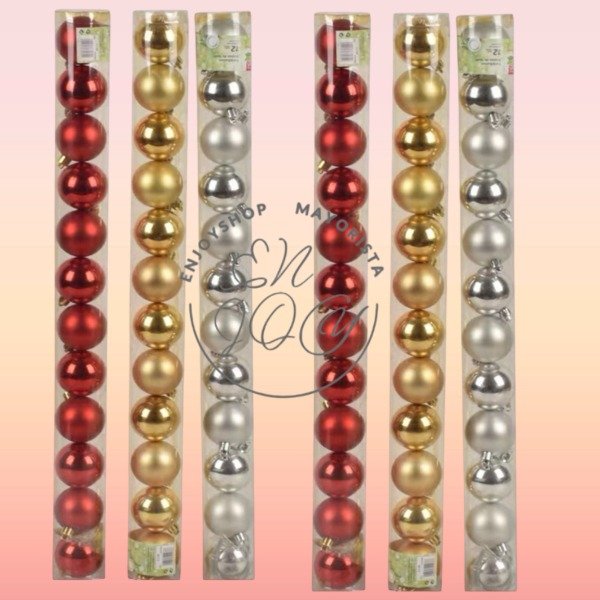 Producto - 10U BOLAS EN TUBO DECORATIVO DE NAVIDAD ARBOL
