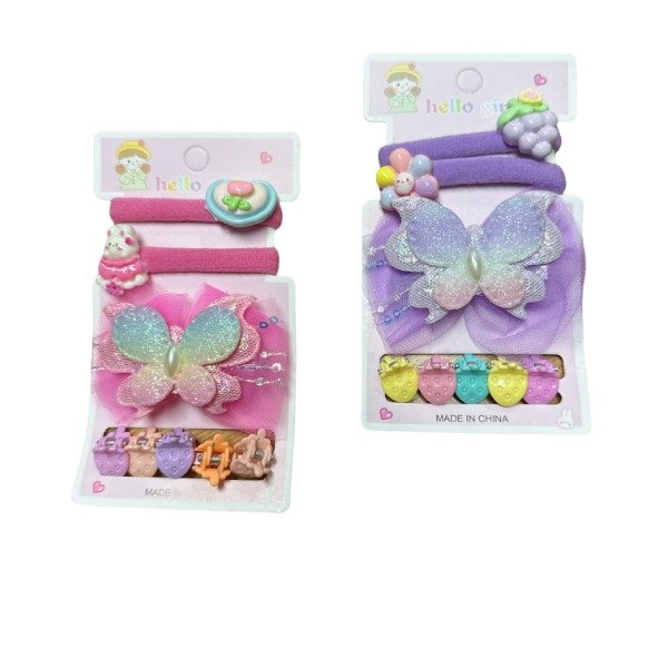 Producto - SET HEBILLA/BROCHE/GOMITA INFANTIL PAK X12
