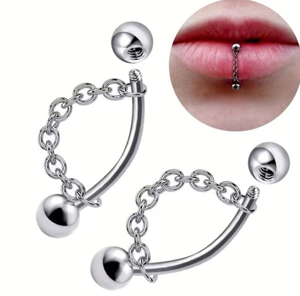Producto - Piercing Labret Con Cadena - 1