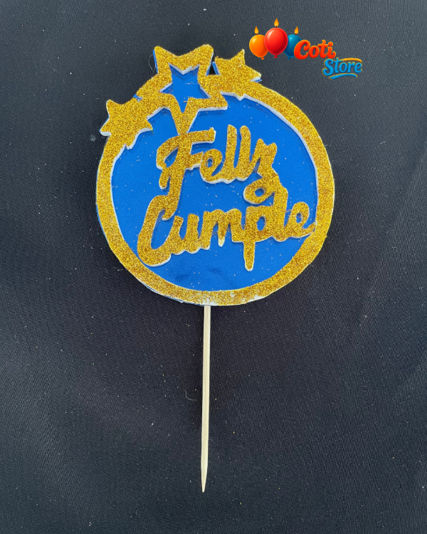 Producto - Topper de Telgopor Redondo Boca Juniors con glitter