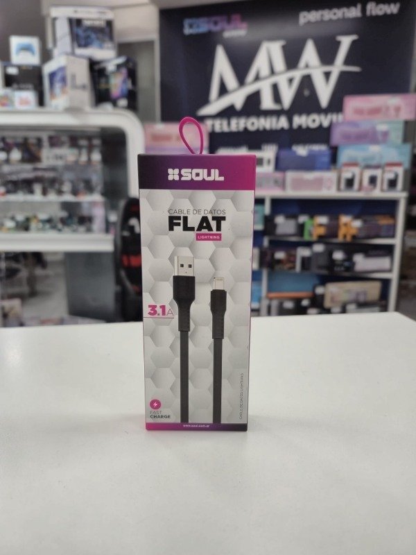 Producto - Cable USB Flat 3.1A Micro USB V8 1.2 Metros SOUL USB-FMICRO