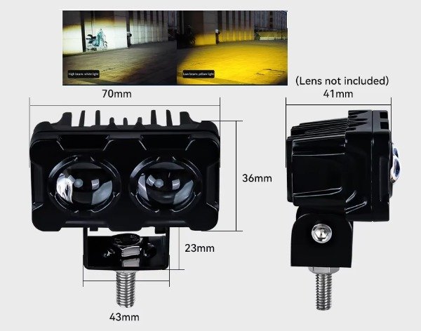 Producto - FARO LED LUPA DOBLE PREMIUM MOTO 12/24V