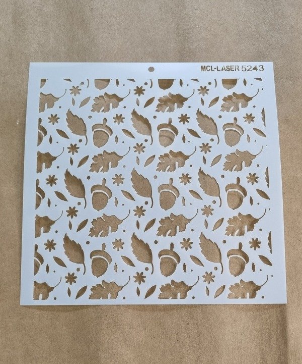Producto - St 5243 de 20x20 cm Stencil Hojas y bellotas