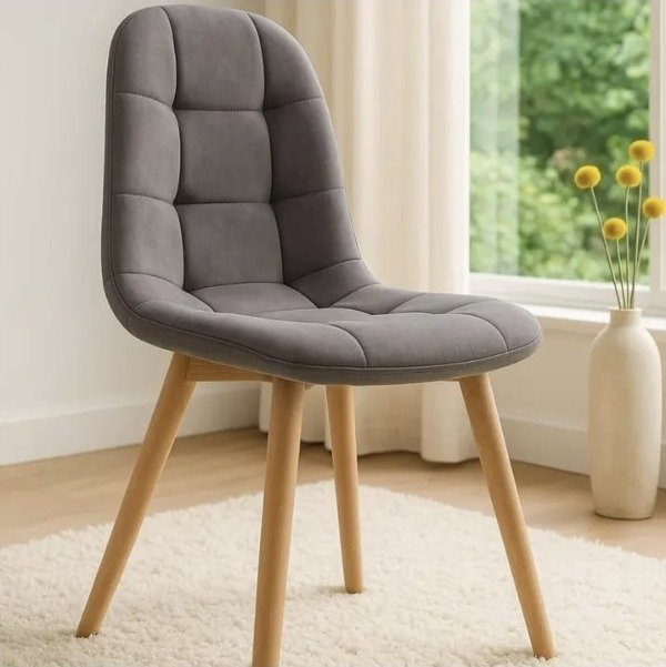 Producto - Silla tulip velvet patas de madera