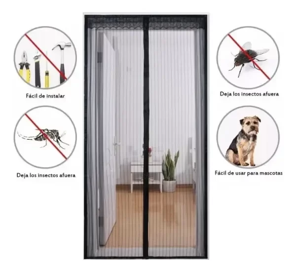 Producto - Cortina Puerta Mosquitero Magnetico Con Iman Moscas Insectos