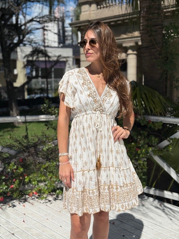 Producto - Vestido blanco con lurex bordado