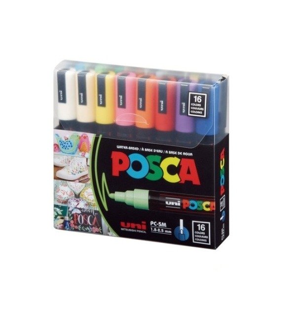 Producto - Marcador de Pintura PC-3M x16 UNIBALL POSCA