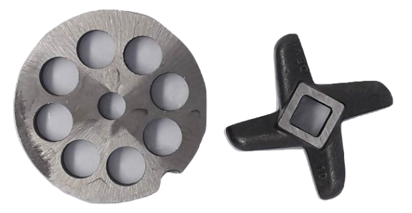 Producto - Disco Y Cuchilla Devi Para Picadora N10 Y N12 Afilable 14 mm