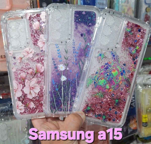 Producto - Fundas diseño glitter con agua reforzadas. Samsung a15