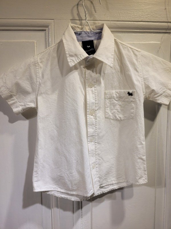 Producto - Camisa MIMO blanca manga corta Talle 2 años-PRECIO: 12X