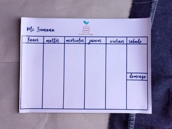 Producto - Pizarra semanal imantada