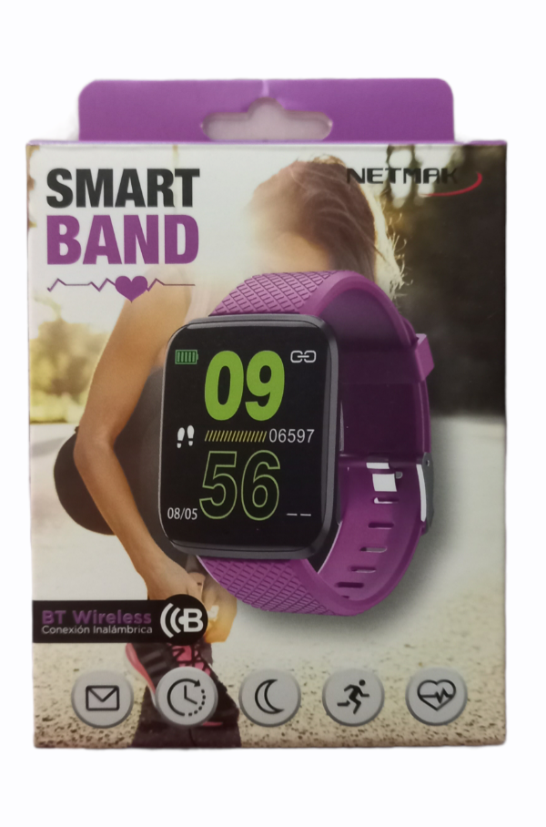 RELOJ SMART NM-BAND 4.0 NETMAK VIOLETA