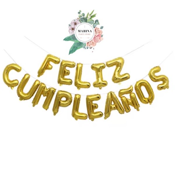 Producto - Banderin de cumpleaños inflable dorado