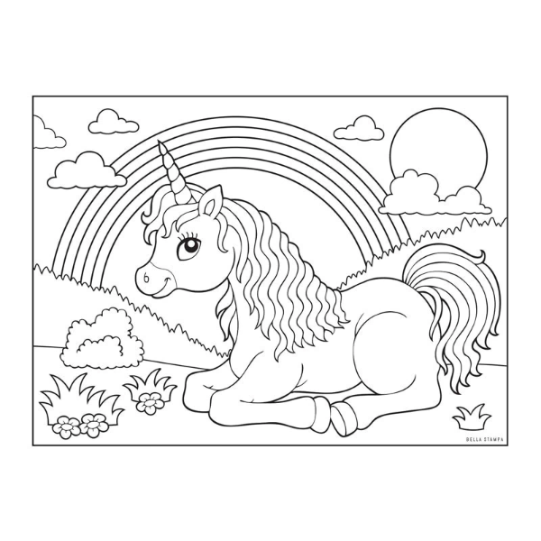 Producto - Individual UNICORNIO  - Plato de sitio para colorear x 12u.