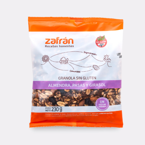 Producto - GRANOLA ZAFRAN ALMENDRA, PASAS Y GIRASOL X 230GRS