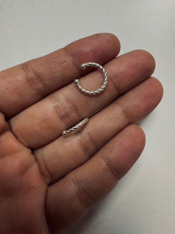 Producto - Cuff Trenzados inflados solitarios Plata