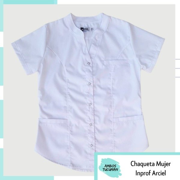 Producto - Chaqueta Inprof Blanca Lisa con Broche