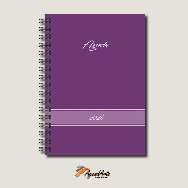 Producto - Agenda 2026 - Tapa Dura A5 - Vista 2 Días por hoja - Púrpura