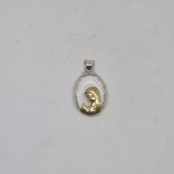Producto - Dije Virgen Niña Cristal Ovalada