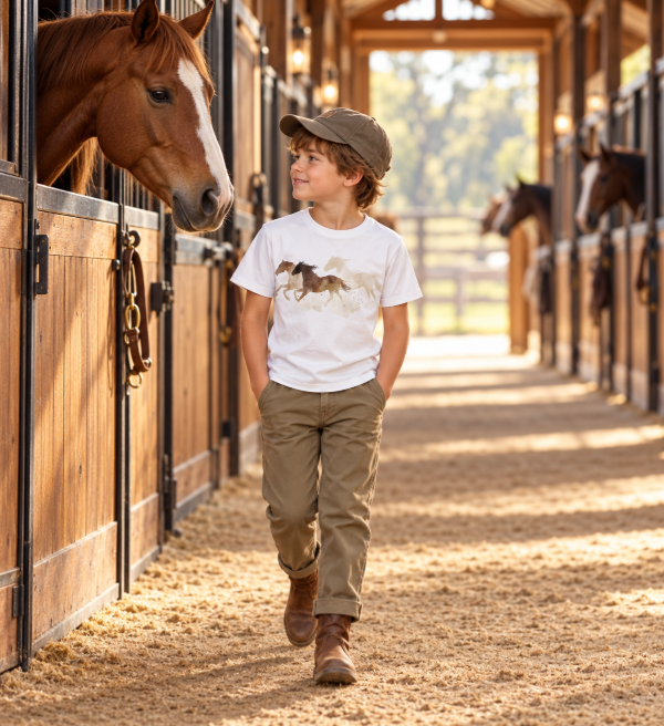 Producto - Remera infantil - Caballos al galope - 0