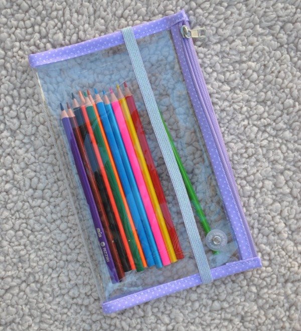 Producto - Cartuchera Cristal Doblecierre Lila + 12 colores Pizzini