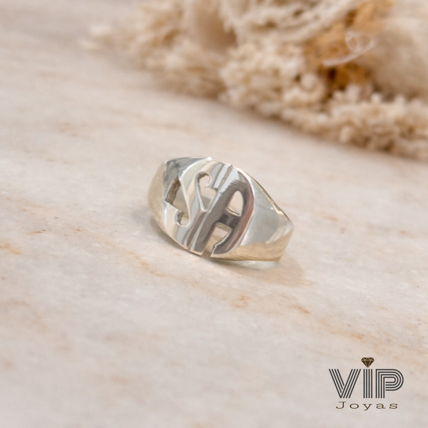 Producto - Anillo Iniciales Oval Plata 925