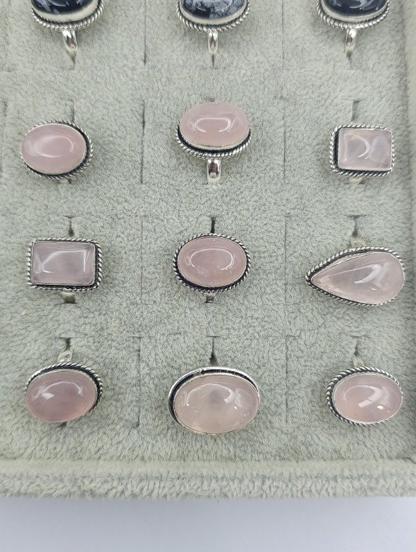Producto - Anillo de Baño en Plata de piedra cuarzo rosa - 3